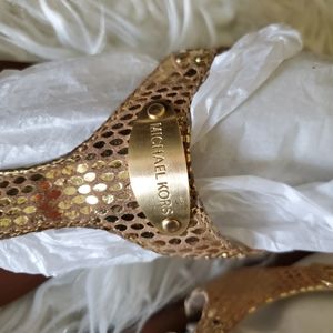 Used  Michael Kors metallic gold sandals